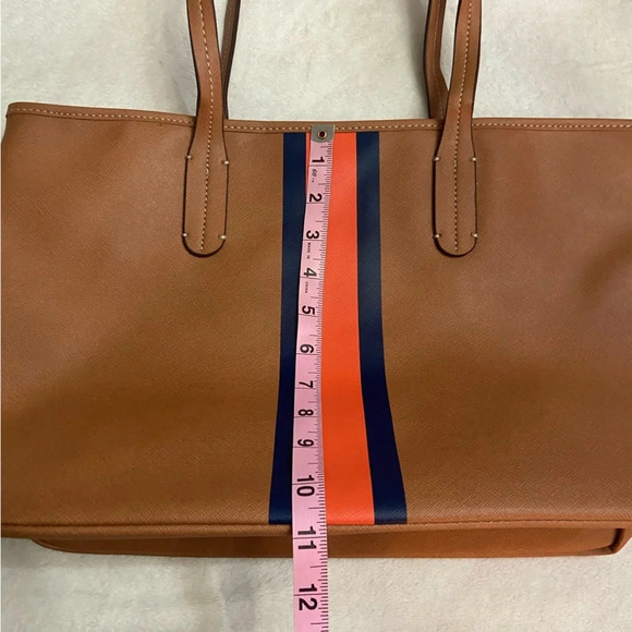 New! Neely & Chloe Striped Faux Leather Tote Bag nwot - Picture 7 of 8